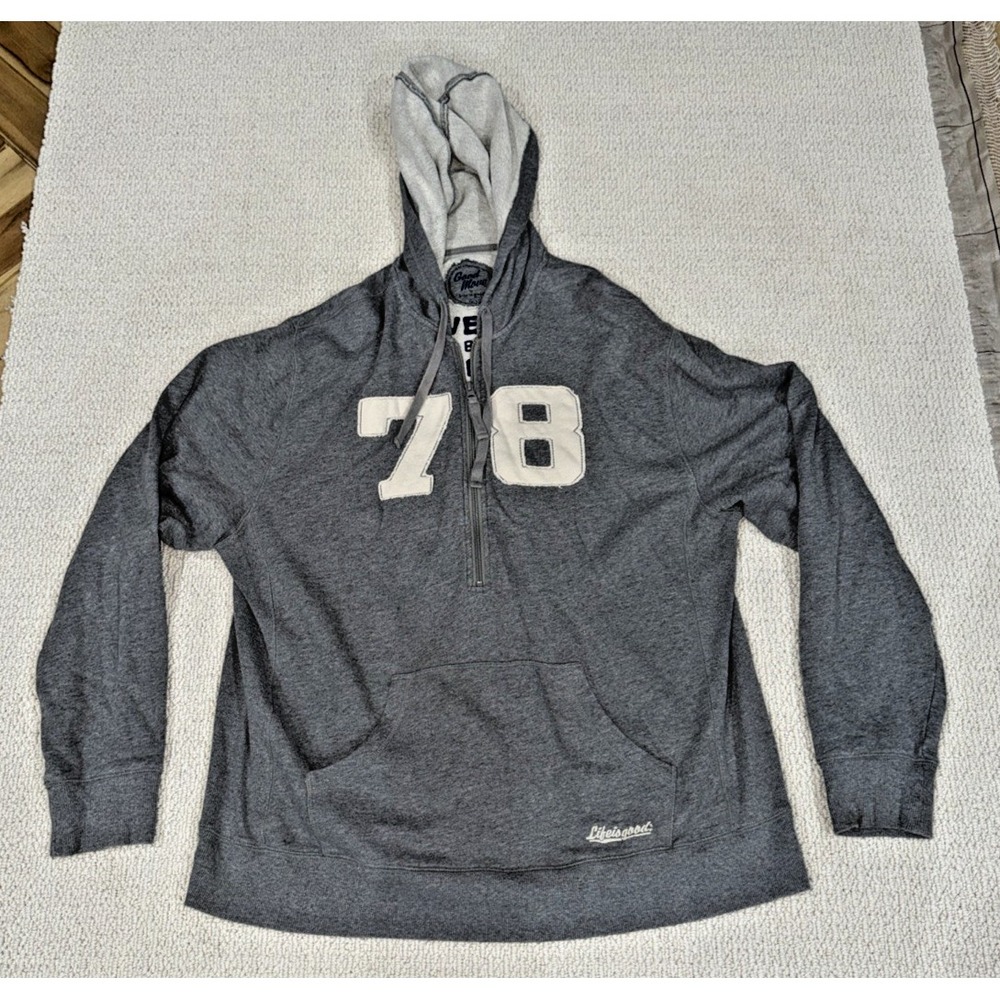 Life is Good Good Move Hoodie Mens XL Gray 78 Full Zip Powered by Optimism